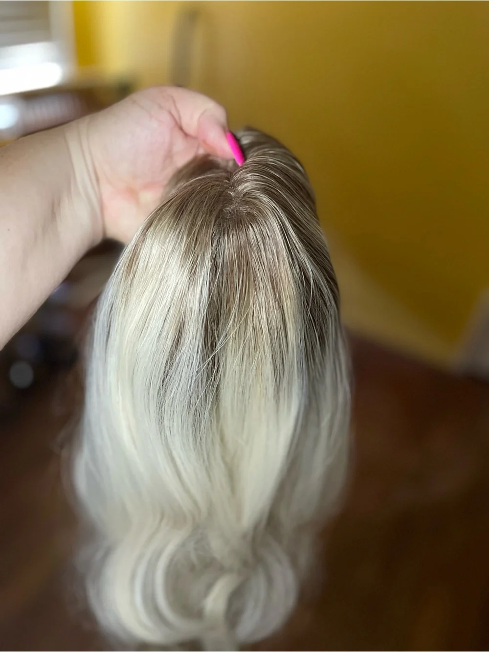 Chelsey Smith Crowns Cloud T-Part Front Wig Rooted Platinum Blonde
